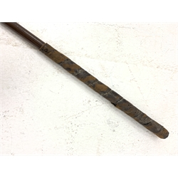 Golf - 19th century long nosed club, the beech head marked F.H. Ayres with horn sole plate, inset lead weight and grooved face, hardwood shaft marked F.H. Ayres with suede leather grip, L96cm  