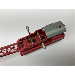 Hornby Dublo - Breakdown Crane No.4062 with screw jacks in plain red box with end label; D1 Girder Bridge, boxed; and T.P.O. Mail Van Set, boxed with mail bags (3)