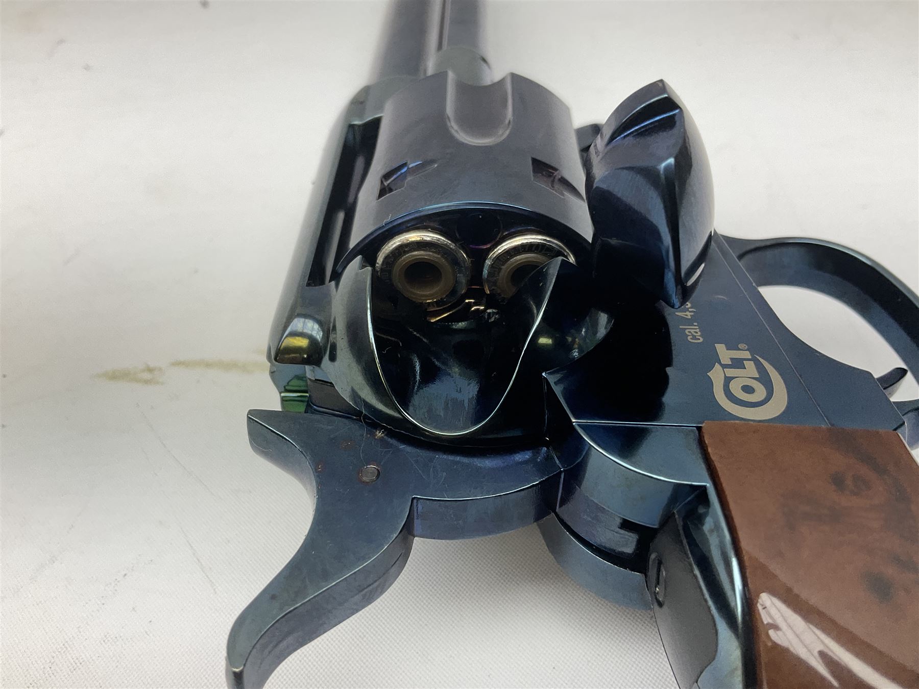 German Umarex CO2 .177 Colt Single Action Army .45 revolver, No.16L04827 L35cm overall; boxed with instructions