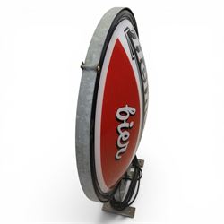 Heineken Bier Advertising sign - circular convex backlit logo, on cast metal bracket