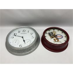 Esso Advertising Wall Clock, 'Put A Tiger In Your Tank', together with Jones & Co wall clock, largest example D40cm
