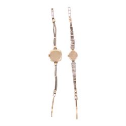 Rotary 9ct gold manual wind wristwatch and a Waverley 9ct gold wristwatch, both on 9ct gold bracelet, hallmarked