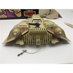 Star Wars - vintage vehicles comprising Rebel Armoured Snowspeeder and Tri-pod Laser Cannon; both boxed; Rebel Transport with 3 3/4