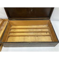 Meccano - original set number ten wooden outfit chest with two lift-out trays