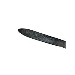 Scottish basket-hilted sword, double-edged blade L95cm cut with three narrow fullers, marked with a pair of crescent moons, L112cm 