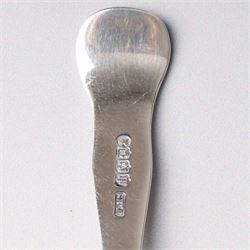 19th century Scottish silver fiddle pattern toddy ladle, Edinburgh 1837 Maker Millidge & Son, another Edinburgh 1835 Maker James McKay, George IV silver sauce ladle with fluted bowl London 1825 Maker Charles Eley and an Edwardian sauce ladle (4)