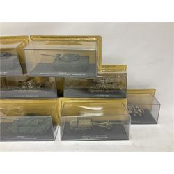 DeAgostini The Combat Tanks Collection -  forty-six periodical issued die-cast models of tanks; in plastic display cases in unopened blister packs (46)