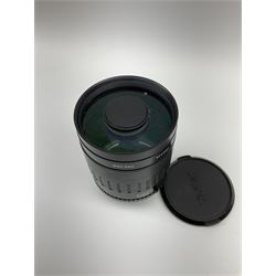 Olympus OM2 camera, 'no.264258', fitted with Olympus 'OM System G.Zuiko Auto-W 1:2.8 f35mm' lens and two other lenses, in a carry case