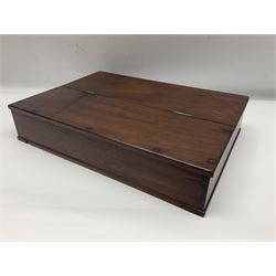 Late 19th/early 20th century clavier muet - mahogany cased mute keybpard with hinged lid L41cm