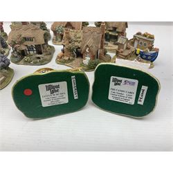 Eighteen Lilliput Lanes, including The Penny Farthing, The Pigsty, Borrowdale School, Fairy Cake Tearoom, An Apple a Day,Ladybird Cottage etc, all with original boxes 