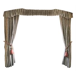 Pair heavy quality lined curtains in sil