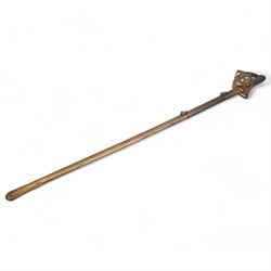 Victorian Rifle Volunteers officers sword with engraved blade, pierced hilt and wire wound grip with steel scabbard, blade length 82cm