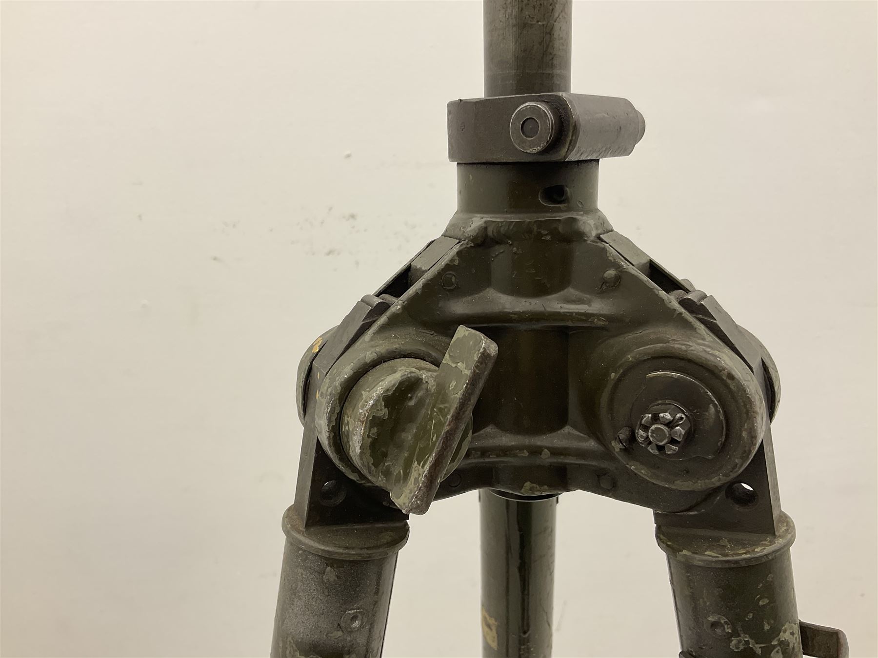 German machine gun stand of adjustable tripod form, marked 'NHW 7/63 12 -135 - 6089'