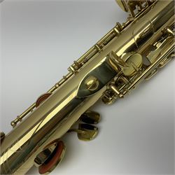 Odyssey Premier straight soprano saxophone l56.5cm; in fitted carrying case with accessories