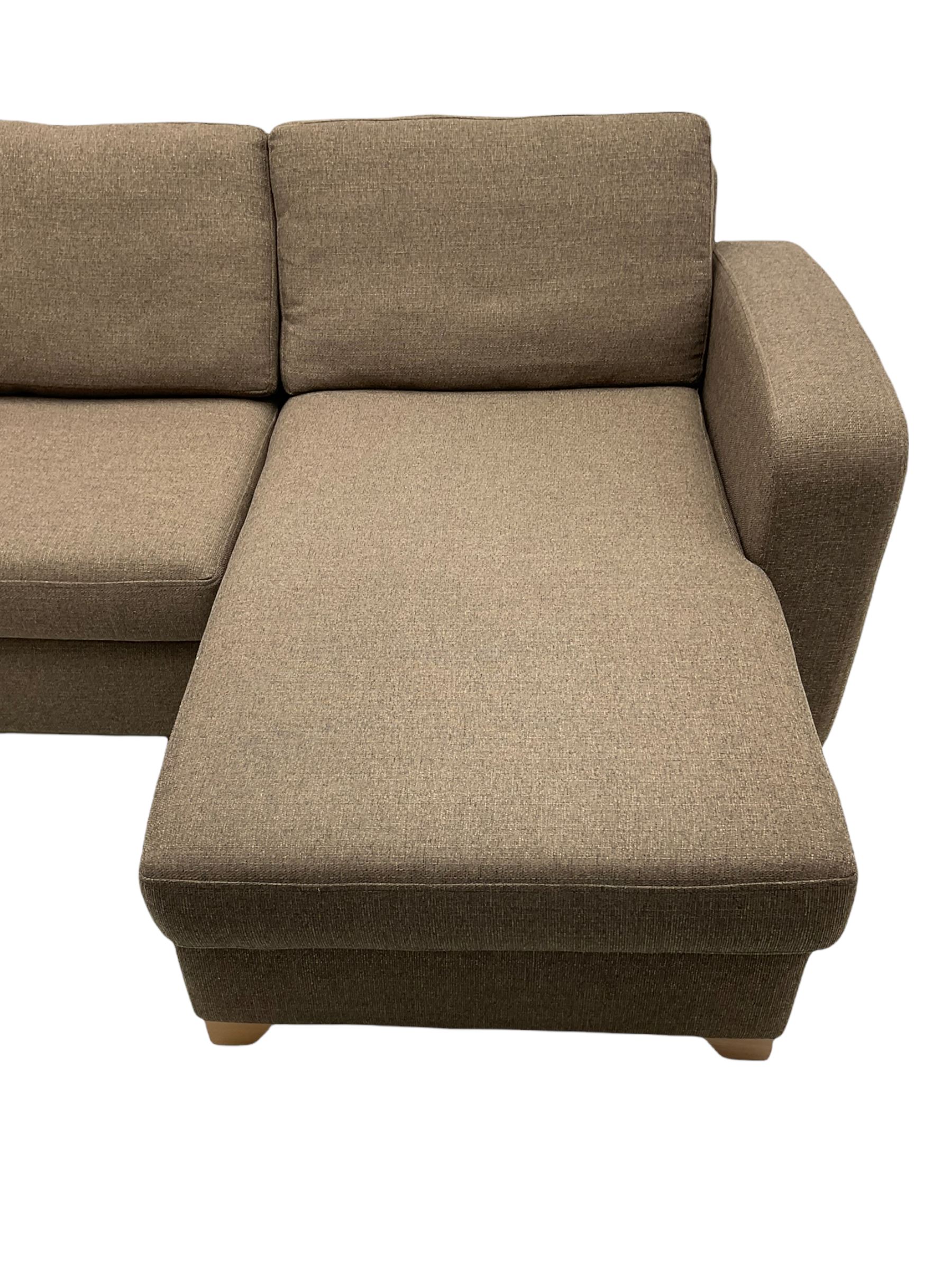 Lydia Deluxe - right-hand corner sofa bed, upholstered in mocha fabric