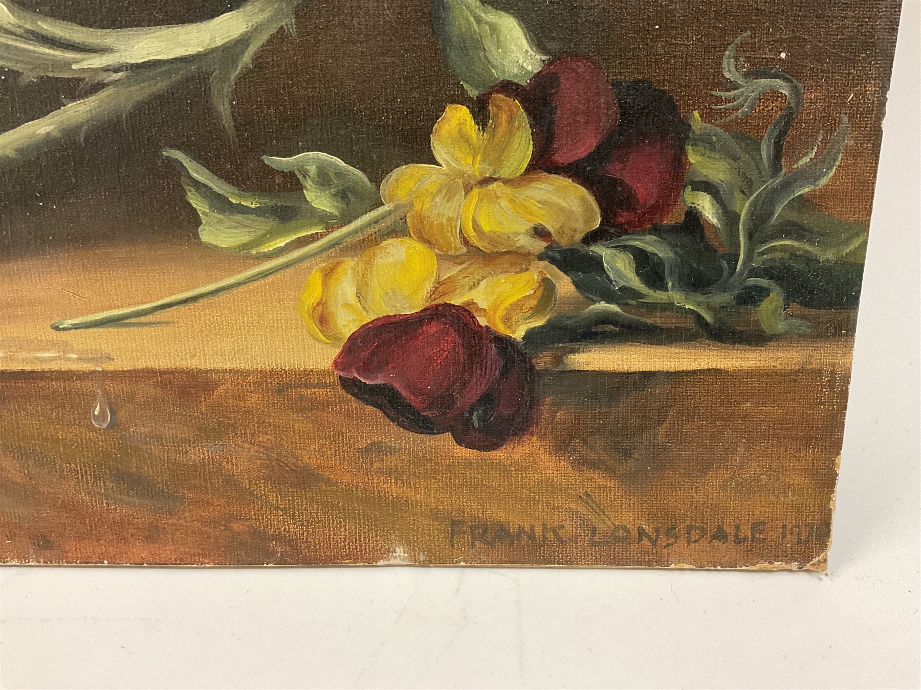 Frank Lonsdale (Scarborough 20th Century): Floral Still Lifes, pair oils on canvas board signed and dated 1970 and 1968, 72cm x 63cm (unframed) (2)