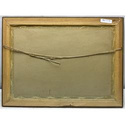 Don Micklethwaite (British 1936-): Scarborough Harbour at Sunset, oil on canvas board signed 34cm x 49cm

