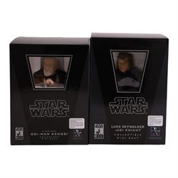 Two Gentle Giant limited edition Star Wars Collectible Mini Busts, Luke Skywalker Jedi Kni...