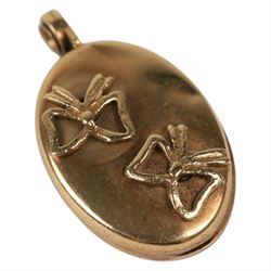 9ct gold jewellery, including stone set ring, locket and crucifix pendant, all stamped or hallmarked