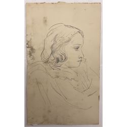 Attrib. Harold Knight (Staithes Group 1874-1961): 'Maggie Ward Verrill' 'Mrs Hannah Ward' et al., six pencil sketches unsigned some titled 26cm x 20cm (6) (unframed) 
Provenance: Hannah Ward was the vendor's great great grandmother and Margaret Verrill, Hannah's daughter. The Ward/Verrill families who lived in Gun Gutter and Church Street Staithes, had connections with Harold Knight. Hannah who owned three or four cobles and several properties in Staithes probably features in several of Knight's paintings.