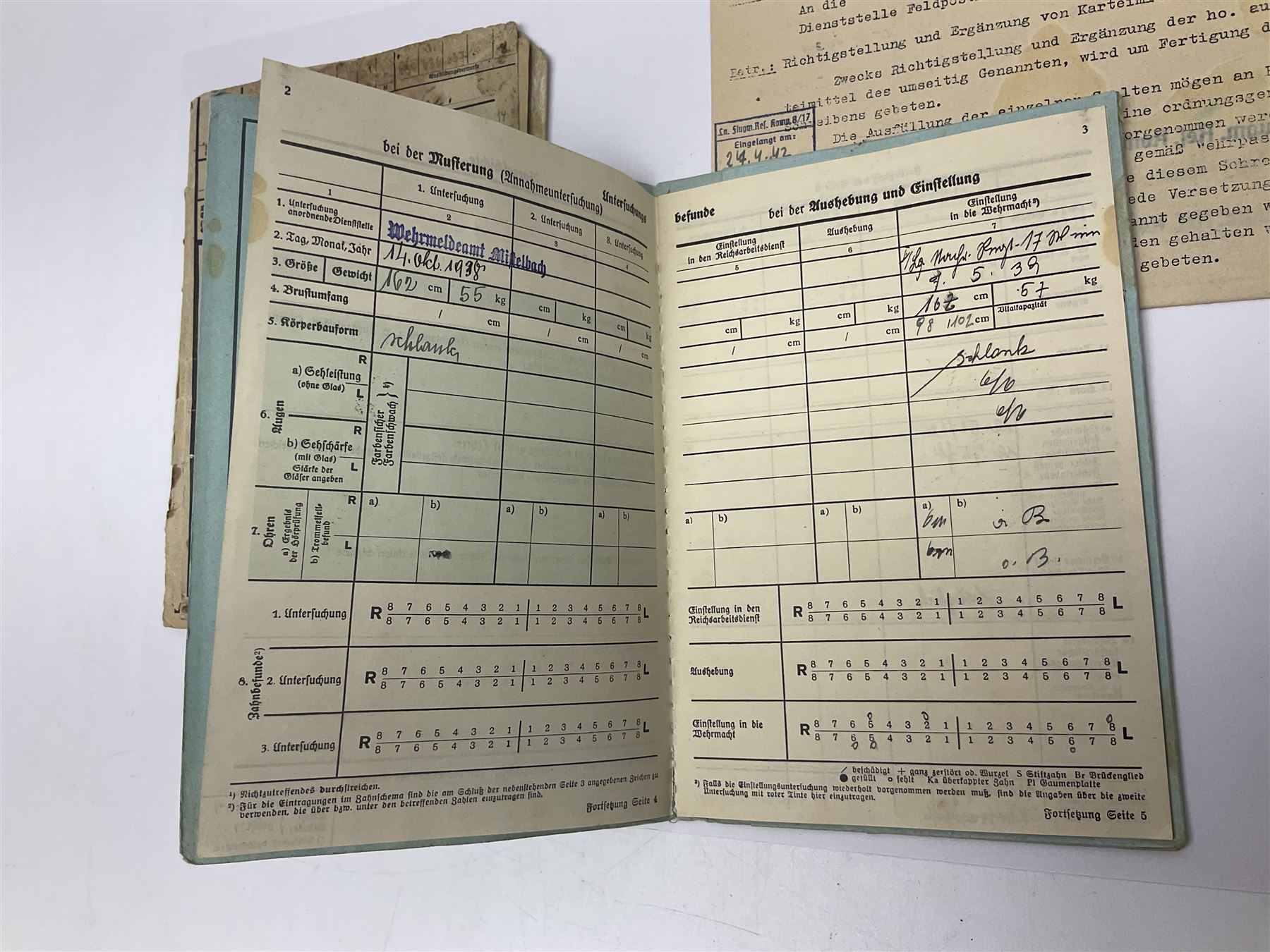 WW2 German Luftwaffe Service Record Folder and Book