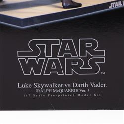 Limited edition Kotabukiya Craftsmanship Art FX Star Wars 1:7 scale pre-painted model kit 'Luke Skywalker vs. Darth Vader (Ralph Mcquarrie Version)', boxed with instructions