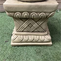 Cast stone urn planter on pedestal base  - THIS LOT IS TO BE COLLECTED BY APPOINTMENT FROM DUGGLEBY STORAGE, GREAT HILL, EASTFIELD, SCARBOROUGH, YO11 3TX