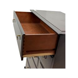 Stag Minstrel - mid-20th century chest, rectangular top over arrangement of three short and four long drawers, on bracket feet