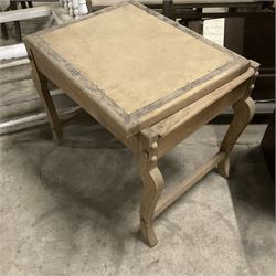 American style rocking armchair (W55cm); two clothes horses; piano stool with hinged lid; frameless wall mirror; pine shelf; pine rack; walnut shelf; walnut two door cabinet; early 20th century oak picture frame; and a Victorian pine frame (10) - THIS LOT IS TO BE COLLECTED BY APPOINTMENT FROM THE OLD BUFFER DEPOT, MELBOURNE PLACE, SOWERBY, THIRSK, YO7 1QY