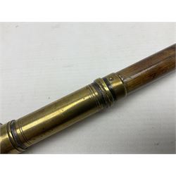 19th Century tipstaff, with brass finial and hardwood handle, L48cm