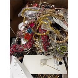Large collection of costume jewellery, including necklaces, bracelets, rings, earrings and wristwatches