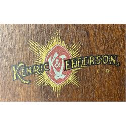 Kenric Efferson - early 20th century mahogany four-tier library bookcase, enclosed by four glazed up-and-over doors, on bracket feet