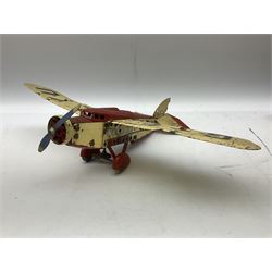 Meccano - Aeroplane Constructor box No.2S with constructed monoplane, quantity of additional parts and Instruction Manual for sets 1 & 2