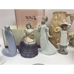 Five Lladro figures, to include Mary, Jesus, polar bear etc, together with a large collection of Nao figures and other ceramics 