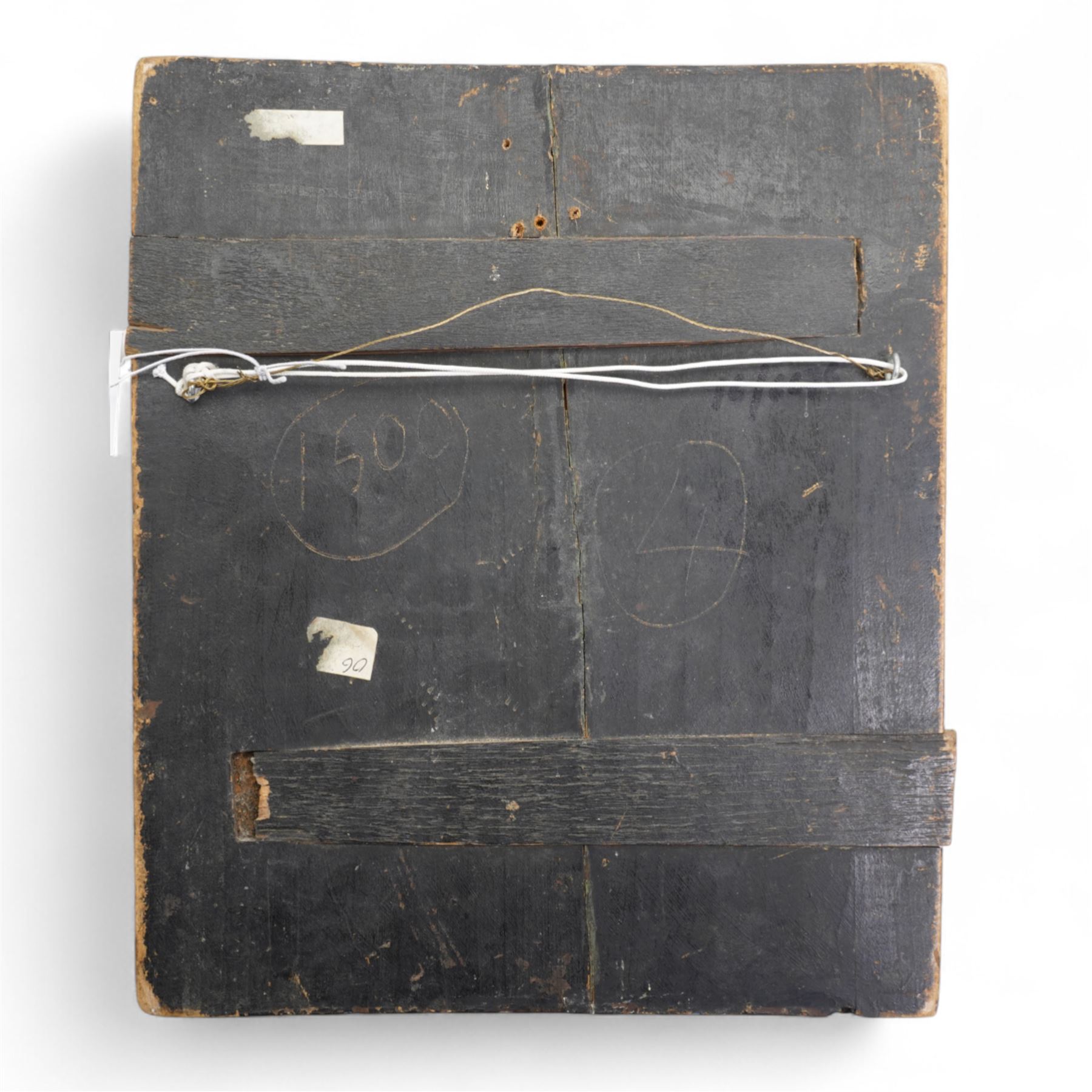 19th century giltwood and tempera Orthodox icon of the Madonna and Child on panel, 31cm x 27cm 