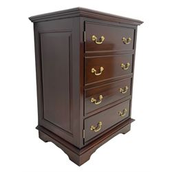 Georgian style mahogany chest cabinet, single faux drawer door
