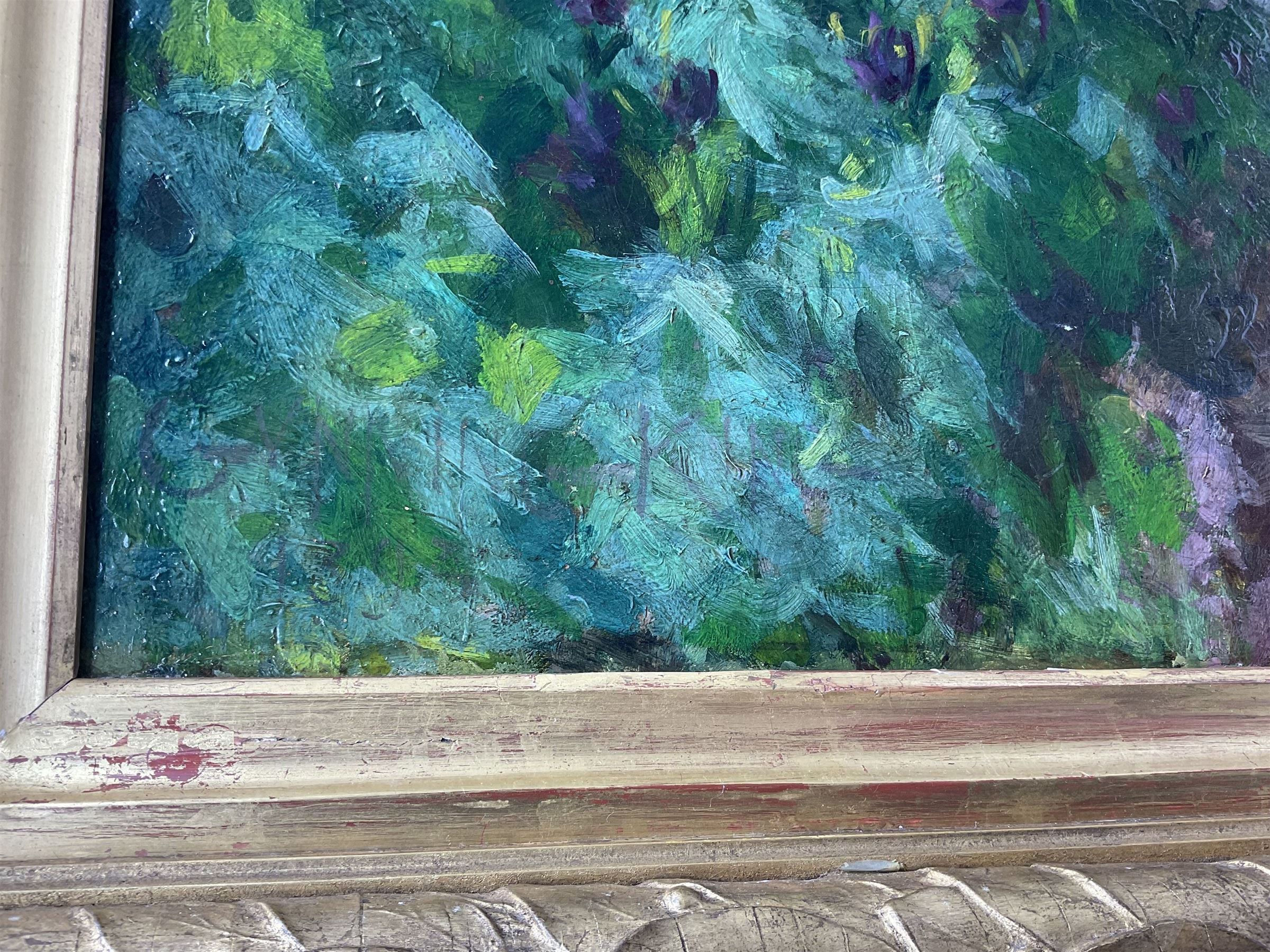 William Gunning King (British 1859-1940): 'June Roses', oil on canvas signed 105cm x 65cm
Provenance: private local collection, purchased Christie's 8th June 1989, Lot 58 (titled 'Lovers' Tryst'); exh. Royal Academy 1893 No.240 