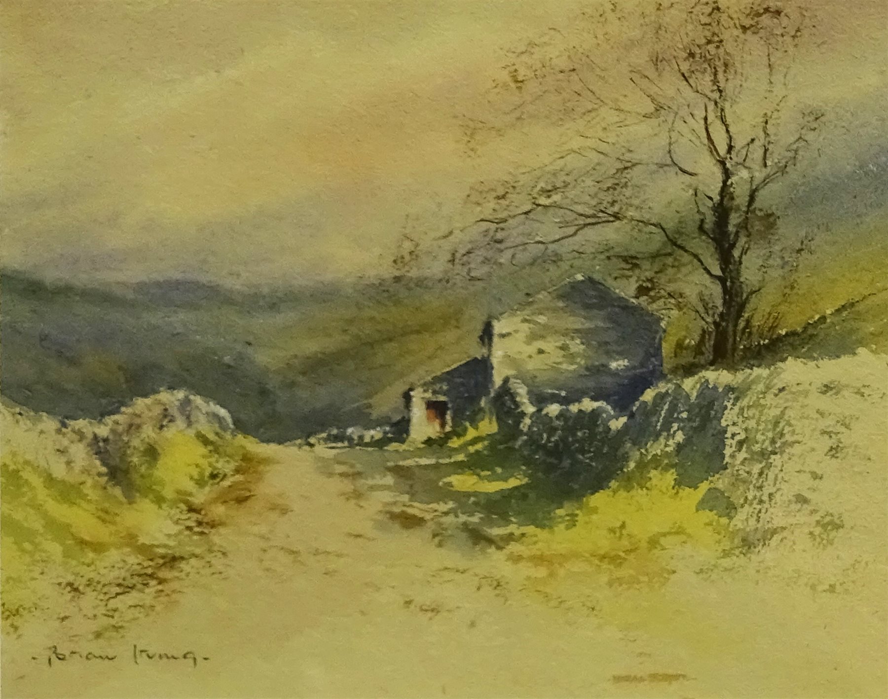 Brian Irving (British 1931-2013): Yorkshire Dales Barns, pair watercolours signed, artist's studio labels verso 16cm x 20cm (2)