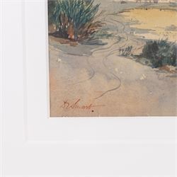 James Mudd (British 1821-1906): 'Leasowe Lighthouse New Brighton', watercolour signed and titled in pencil, 25cm x 35cm; Douglas Ian Smart (British 1879-1970): 'Lerida' Spain, watercolour signed and titled 25cm x 36cm (2)