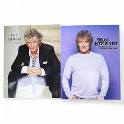 Rod Stewart memorabilia, including DVD sleeve 'Rod Stewart Live at Royal Albert Hall' signed by both Rod Stewart and Penny Lancaster, framed, tour programmes including 2019 world tour and a collection of Fan Club magazines