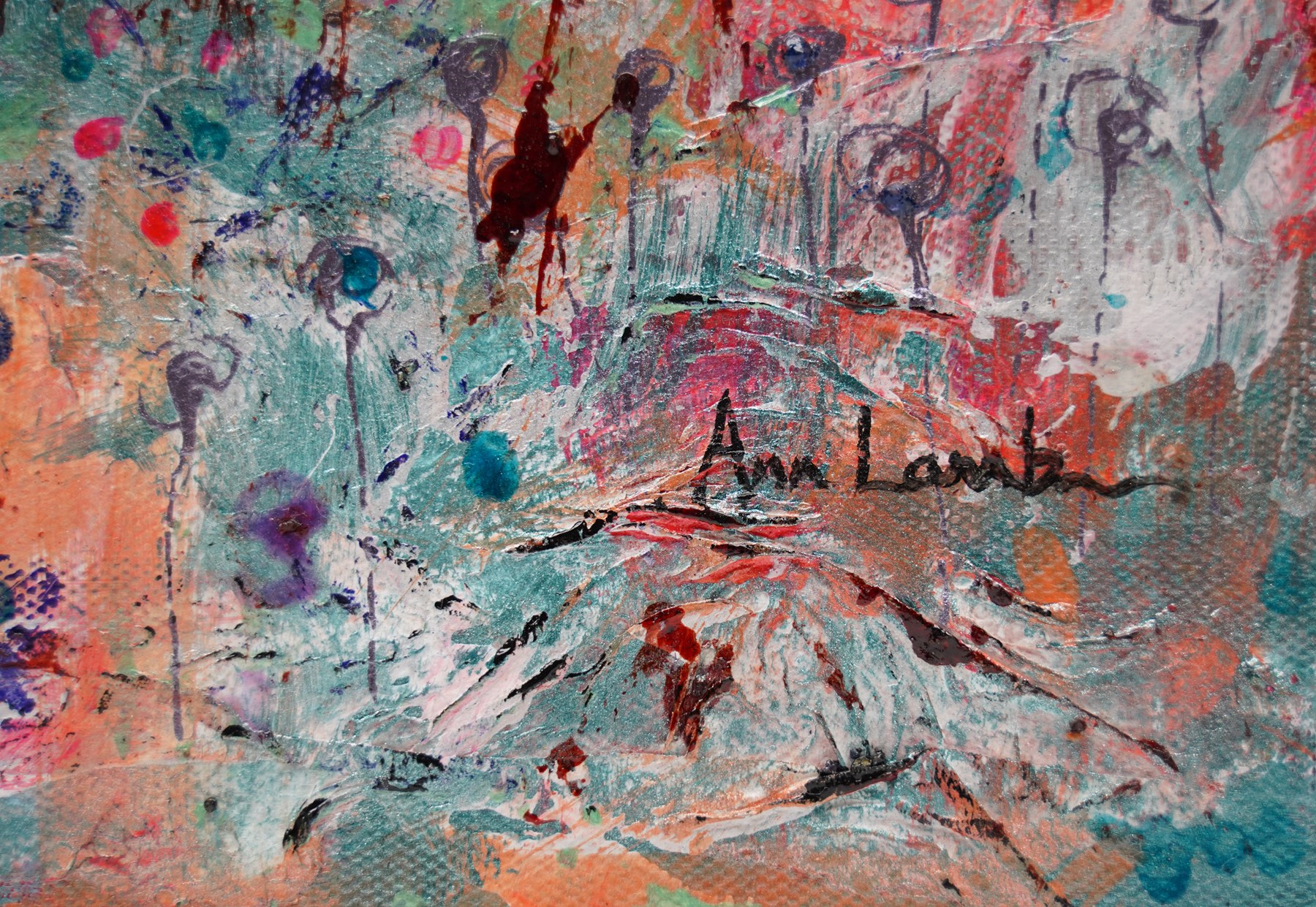Ann Lamb (British 1955-): House on the Hill, mixed media signed 50cm x 40cm (unframed)