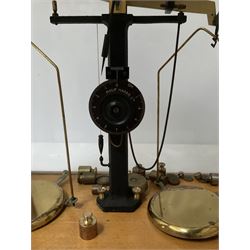 Cased set of Philip Harris of Birmingham laboratory scales
