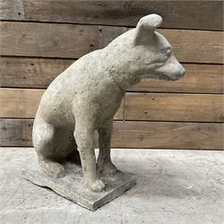 Cast stone garden figure of a Jack Russell terrier