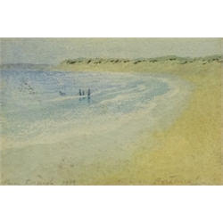  William Percy French (Irish 1854-1920): 'Portrush' County Antrim Northern Ireland, watercolour signed titled and dated 1913 in pencil 12cm x 17cm  