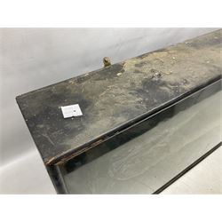 Taxidermy: Cased Northern Pike (Esox lucius), a large preserved skin mount set within a rocky river bed,  encased within a single pane display case, H41cm, L122cm