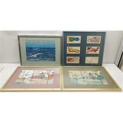 Madeleine Eyland (Belgian/British 1930-2021): Collection of mixed media collages, approx 14, max 28cm x 38cm 
Provenance: artist's studio collection. Marie-Madeleine Eyland (neé Legrain) was born in 1930 at Floriffoux, Belgium; she lived most of her life in Scarborough working as a nurse and an artist.