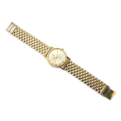 Tudor Shock-Resisting gentleman's 9ct gold manual wind wristwatch, back case stamped 9437, London 1975, on 9ct gold bracelet hallmarked