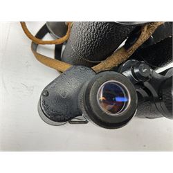 Twelve pairs of binoculars to include BWCF 7x35 Extra Wide Angle, Carl Zeiss Jena Delturis 8x24, Carl Zeiss Jena Jenoptem 8x30W, Chinon Countryman 10x50,  Ajax 8x30, Regent 16x50, etc,  some with cases