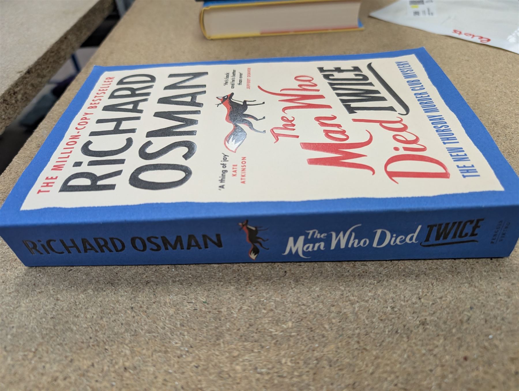 Eight first edition books, comprising signed Bob Mortimer 'And Away' autobiography, signed Richard Coles 'Murder Before Evensong' and six Richard Osman books, including 'The Thursday Murder Club' and 'The Last Devil To Die', with two Richard Osman signed bookplates