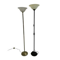 Wrought metal uplighter standard lamp (H181cm), and another standard lamp (untested)